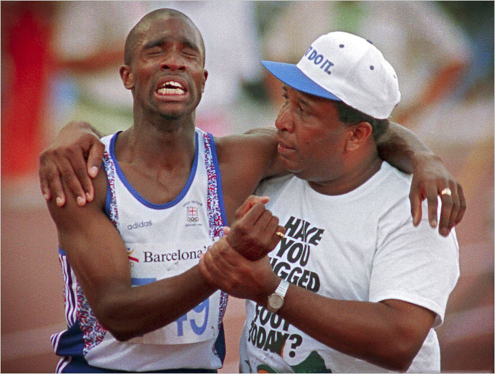 Derek Redmond's hamstring goes in the final of the 400m